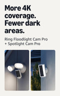 Ring Spotlight Cam Pro, Plug-In (Newest Model), White with Floodlight Cam Pro (Newest Model), White