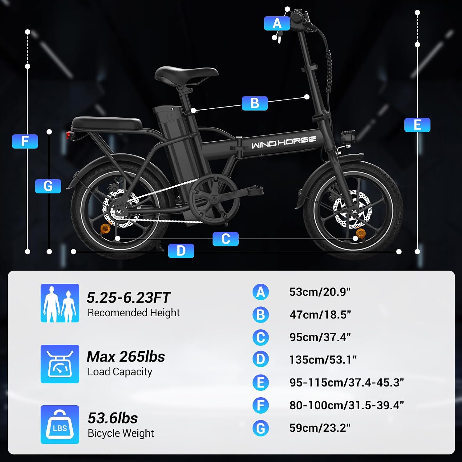 SEHOMY 2-Seat Electric Bike for Adults 630W Peak Motor, 25MPH Folding Ebike, 16' Adults Electric Bicycles with 30° Uphill, 288WH Removable Battery, 35 Miles Long Range, Commuter E Bikes Teens 14+