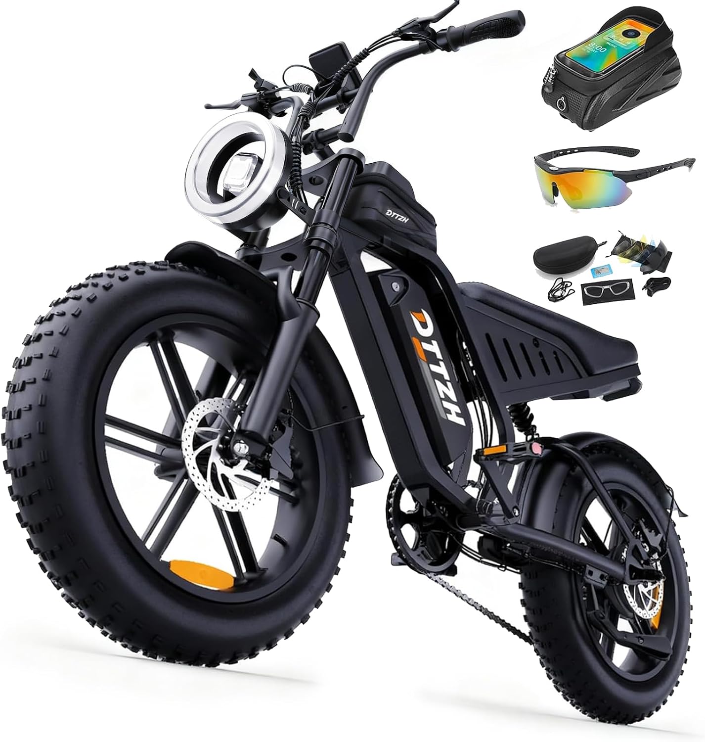 DTTZH F6/F6S/F6PRO Electric Bike for Adults with NFC & Password Unlock, 4000/2000/1500W, 50/40/33MPH, 60V 30Ah, 48V 15/25Ah E-Bike, 100-60 Miles Electric Motorcycle, 20' Fat Tire Electric Dirt Bike