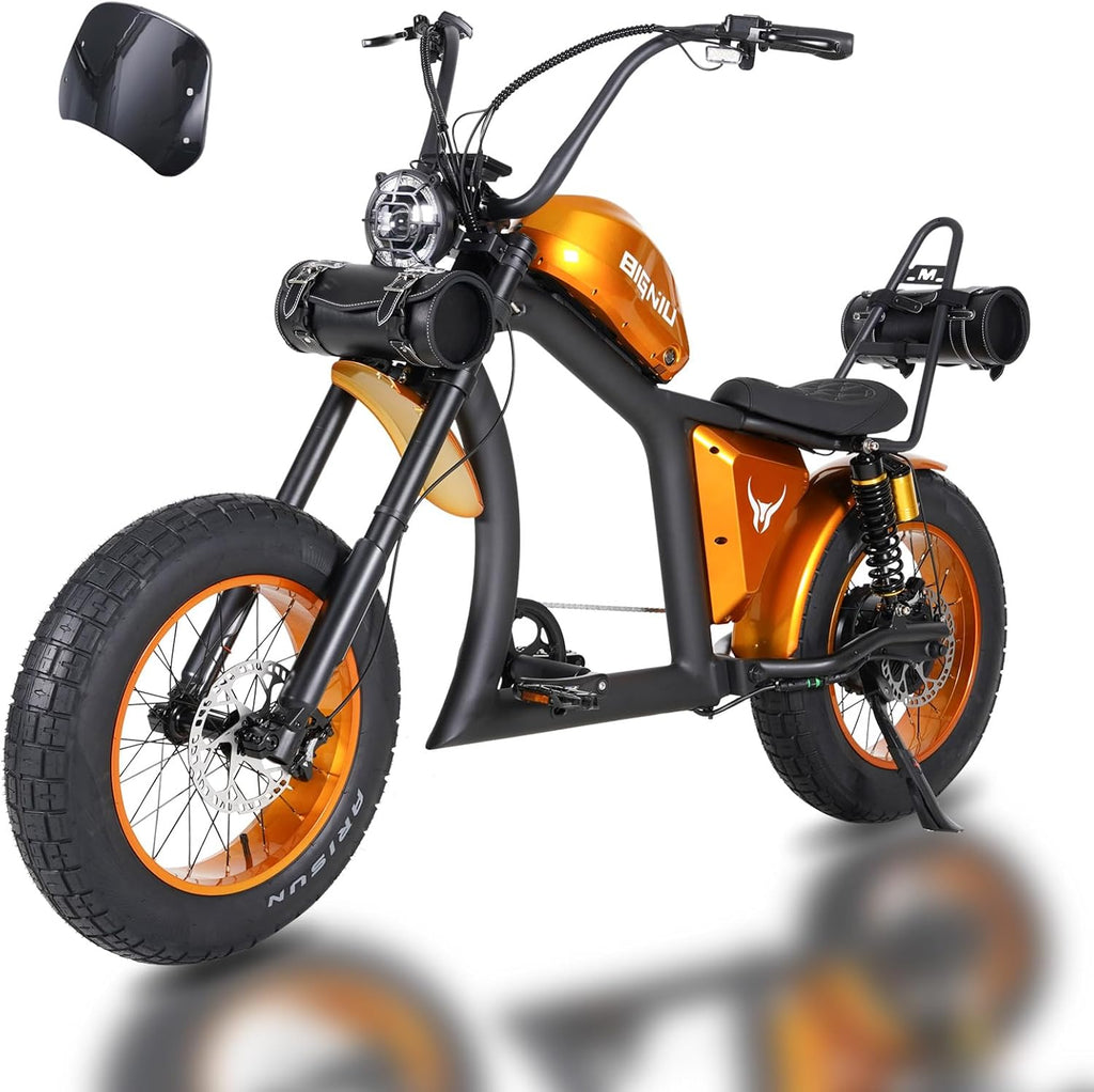 BIGNIU Adult Electric Bike, E Bike with 1500W Brushless Motor 52V/29.4Ah Range Up to 38 Miles Electric Bikes Front/Rear Turn Signals Dual Suspension Electric Bike Ebike BG-X PRO