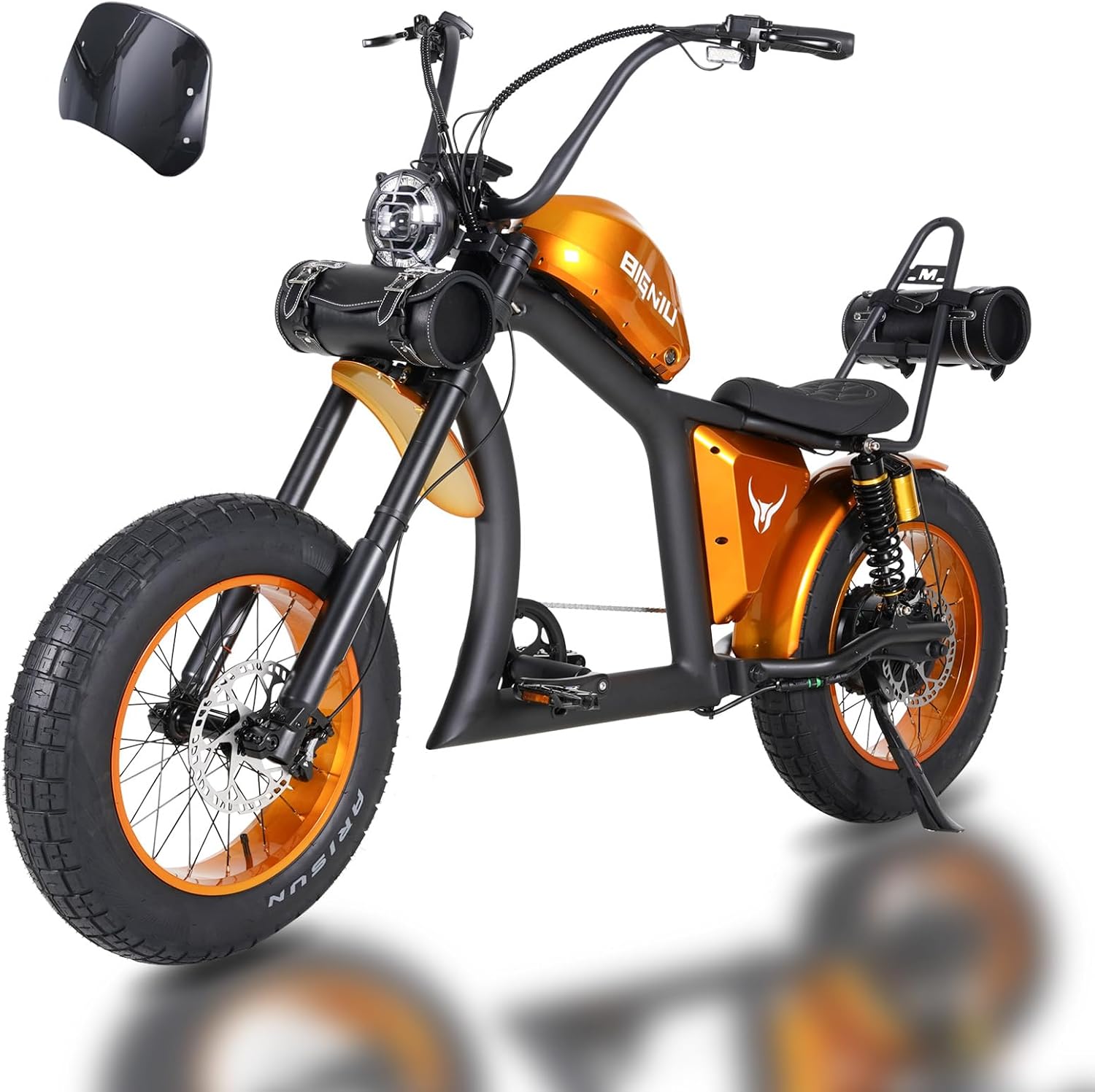 BIGNIU Electric Bike for Adult, Ebike with 1500W Brushless Motor 52V/29.4Ah Range Up to 38 Miles Electric Bike E Bike BG-X PRO Front/Rear Turn Signals Dual Suspension