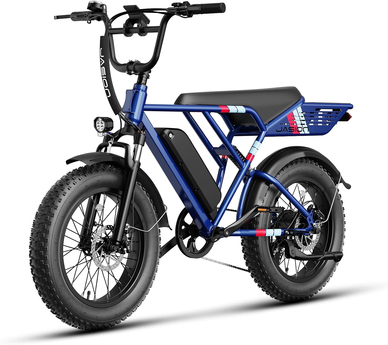 Jasion RetroVolt&Pro Electric Bike for Adults, 2000W/3000W Peak - 30/38MPH Electric Dirt Bike, 48V-52V, 13AH/20AH Battery, 70/90Miles Max Range Electric Motorcycle, 20'' X 4'' Fat Tire All-Terrain