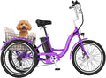 MOONCOOL Adult Electric Tricycle, 350W Front Drive Motor (Peak 700W), 15.5MPH E-Trike, Removable 36V 10.4Ah Battery, Max 60 Miles, 7-Speed 3 Wheel Electric Bike