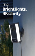 Ring Spotlight Cam Pro, Plug-in (newest model), Home or business security, Retinal 4K with wide-angle video, 10x Enhanced Zoom, and 600 Lumen Spotlights, Black