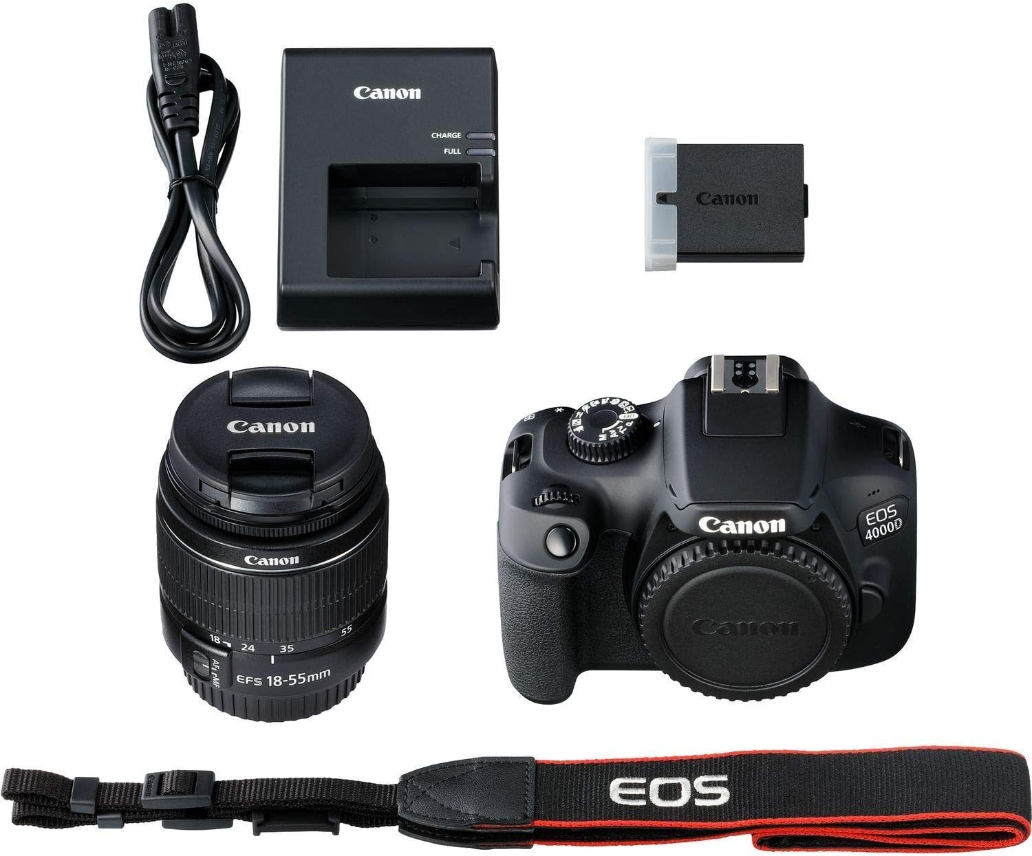 EOS 4000D DSLR Camera with 18-55mm f/3.5-5.6 III Lens - Pixi Advanced Bundle (International Version) (Renewed)