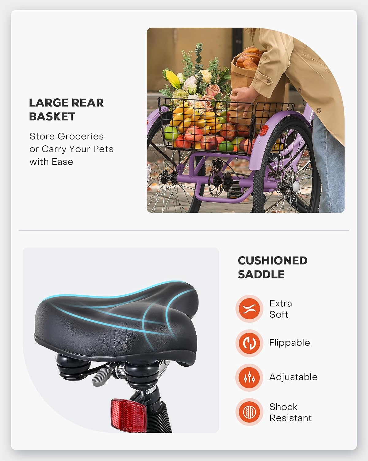 VIRIBUS Electric Tricycle for Adults, 24 26 inch Electric Trike with 468Wh Removable Battery, 250W/350W(Peak 500W) 3 Wheel Electric Bikes for Seniors, Motorized Adult Tricycles Women Men 330 lb.