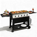 36 Inch Outdoor Flat Top Gas Propane Griddle with 5 Burners 50,000BTU,Powder Coated Steel Portable Gas Grill with Side Shelves for BBQ,Camping,Backyard