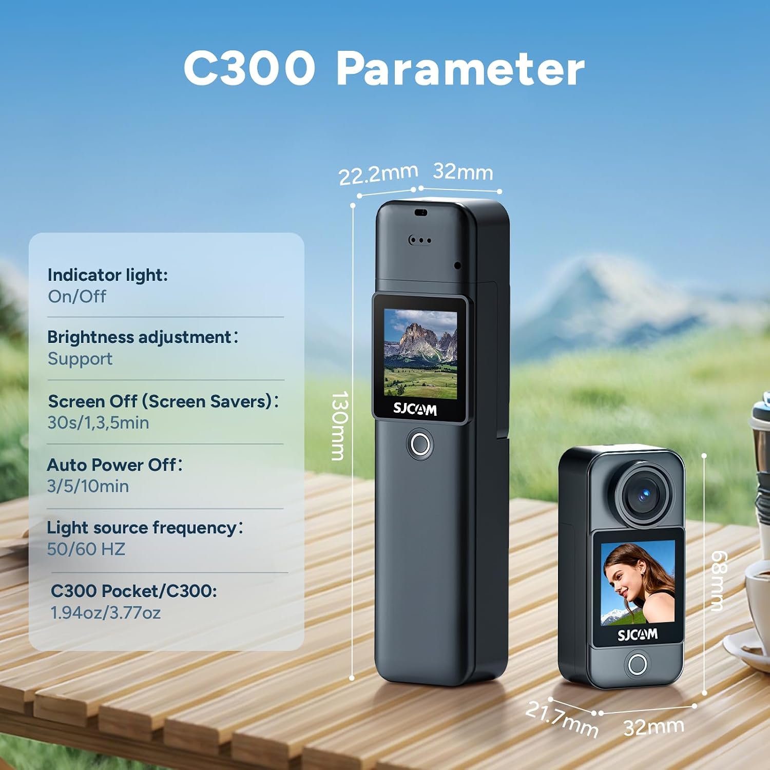 SJCAM C300 4K Action Camera,64GB Magnetic Body Cam & Handheld Detachable Design, Vlogs for Content Creators YouTube Streaming,7Hour Power,Stabilization,Waterproof,Black