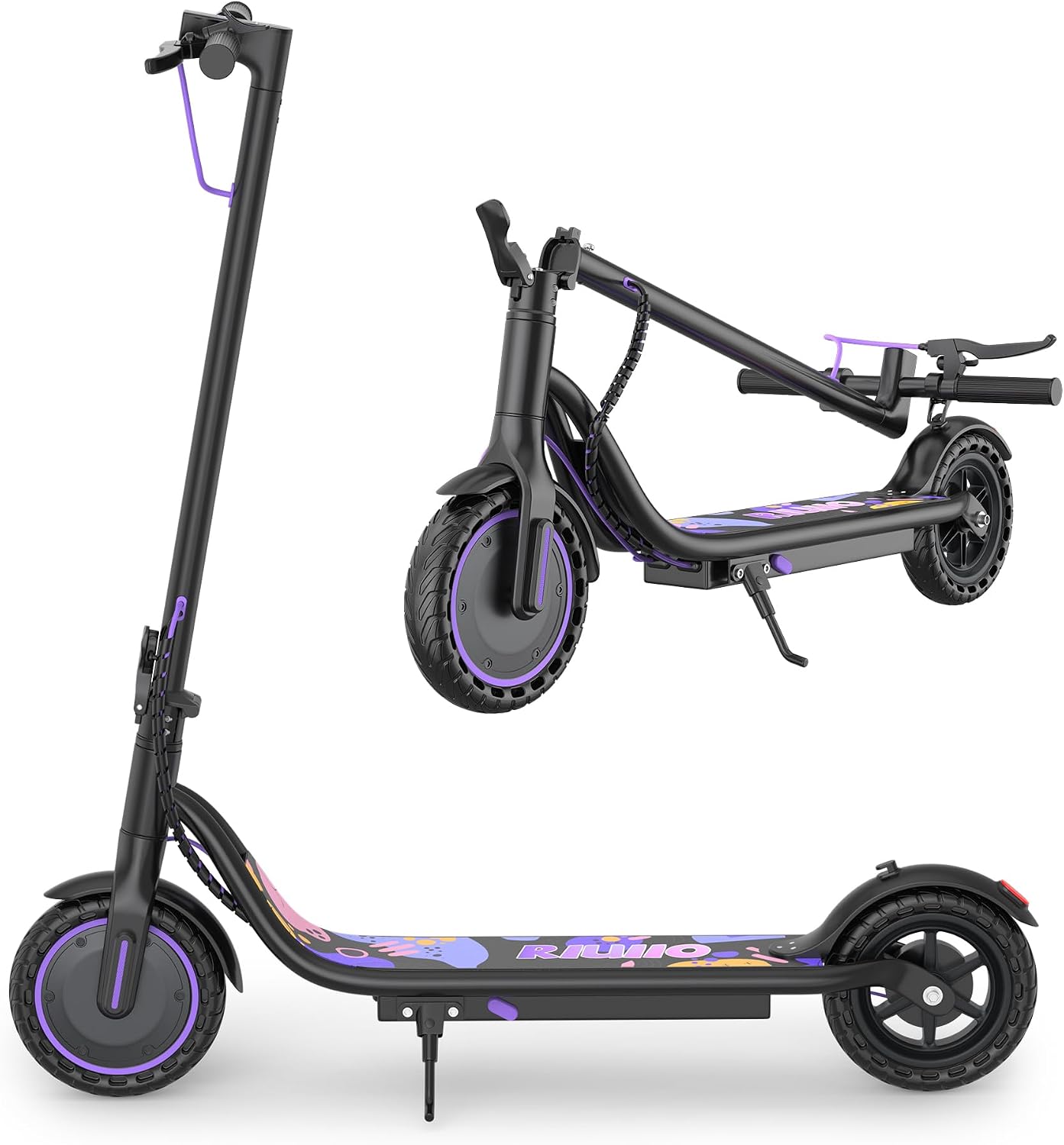 Electric Scooter, 350W-500W Motor, 19 MPH to 22MPH, 15-41 Miles Range, Dual Suspension, Dual Braking, App Control, Foldable Commuter E Scooter for Adults and Teens
