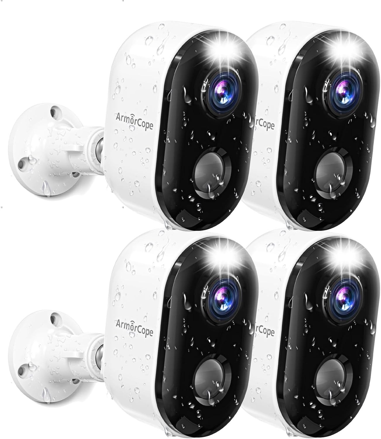 Armorcope Security Cameras Wireless Outdoor, Battery Powered 2k Color Night Vision, AI Motion Detection, IP66 Weatherproof, 2-Way Talk, SD/Cloud Storage, 2.4Ghz WiFi Cameras for Home Security