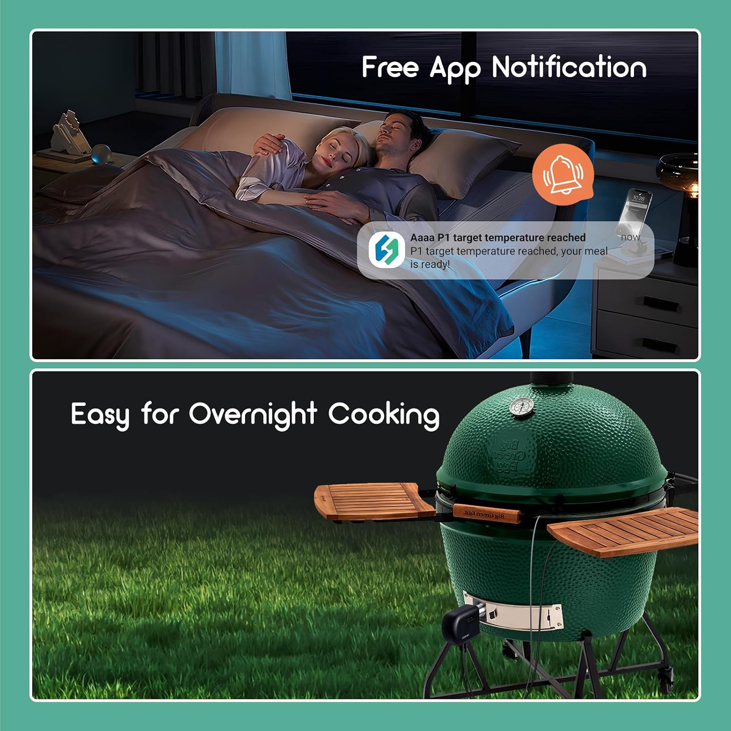 Wi-Fi & Bluetooth BBQ Smoker Temperature Controller with Automatic Smoker Fan, INKBIRD ISC-027BW Grill Thermometer with 4 Probes for Big Green Egg, Kamado Joe, Primo, Vision Grill, Akorn Kamado, Weber