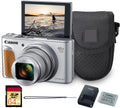 Canon PowerShot SX740 HS Digital Camera (Silver) – 20.3MP, 40x Optical Zoom, 4K UHD Video, Wi-Fi & Bluetooth, Compact Travel Point & Shoot (2956C001) + Bag + 64GB Memory Card