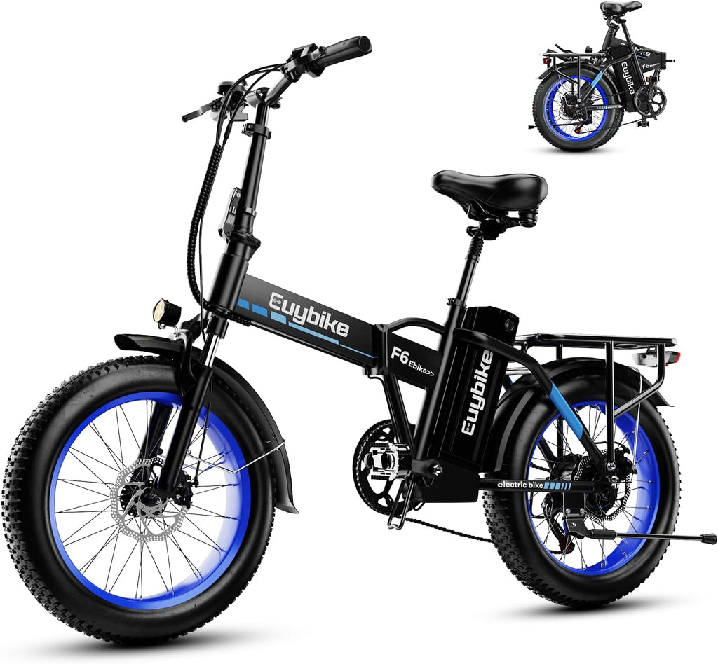 Foldable Electric Bike for Adults, 48V 20Ah Removable Lithium Battery up to 80Miles, 20' Fat Tire 1000W Peak Motor Dirt Ebike Adult Electric Bicycle for Commute Beach Mountain E Bike