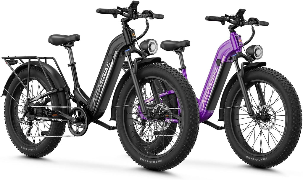 Aipas M1 Pro Electric Bike, 1800W Peak Motor Electric Bike for Adults, 26'' x 4.0'' Fat Tire Ebike, 48V 17.5Ah Electric Mountain Bike, 36MPH, 85 Miles Electric Bicycle, 7 Speed, 110NM with Rear Basket