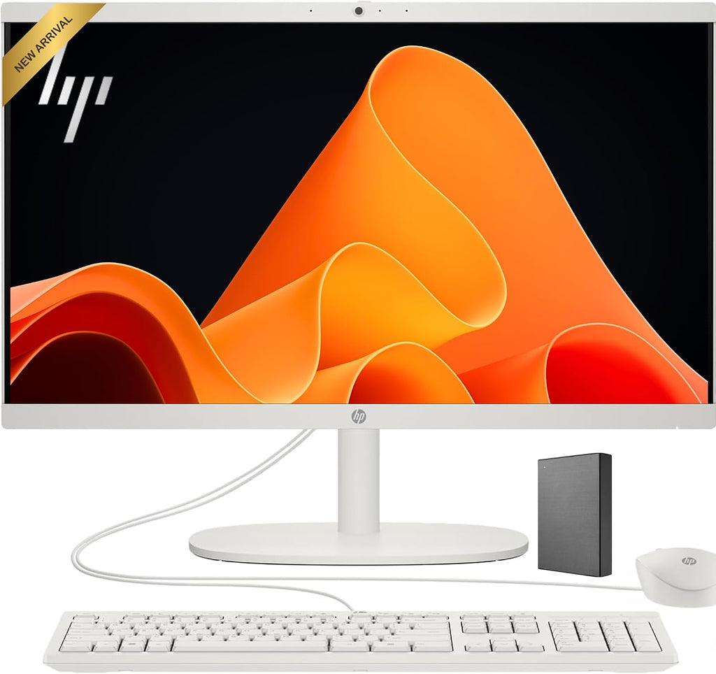 HP 22' All-in-One Desktop PC • Full HD Display • 16GB RAM • 1TB Storage (512GB SSD and 512GB External) • Intel Ultra-efficient Processor • Type-C • Mouse and Keyboard Included