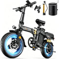 DTTZH Foldable Ebike with Keyless Ignore, 1000/2000W, 40/28MPH, 52V 25Ah/48V 15Ah, Max 60-80 Miles Range Folding Electric Bike, 14' Commuter Adult Electric Bicycle, UL2849 Certified E Bike