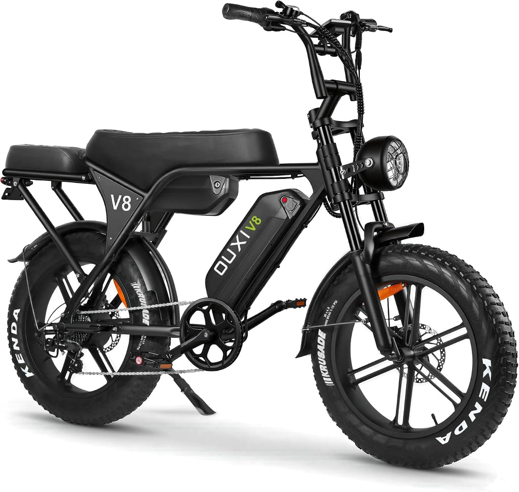 OUXI V8 Series Electric Bike for Adults, Peak 500W/1000W,20/31 MPH, 10.4/15/30 AH Removable Battery, 16''/20' Fat Tire Electric Bike,7-Speed Gear Electric Bicycles,Ebike Moped for Commuting & Off-Road