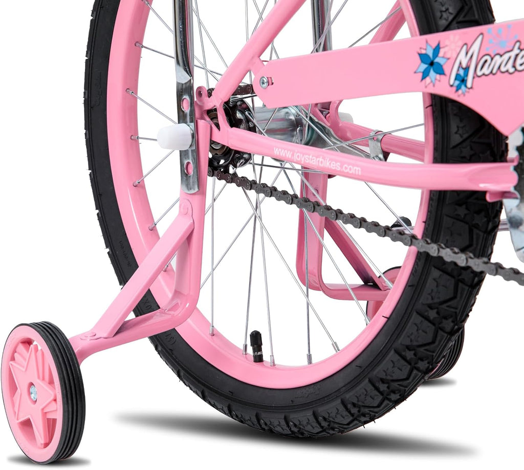 JOYSTAR Manteca 20 Inch Kids Bike with Training Wheels, Banana Seat Bike for Girls Ages 6 and Up, Kids' Bicycle, Adjustable Seat & Handlebars