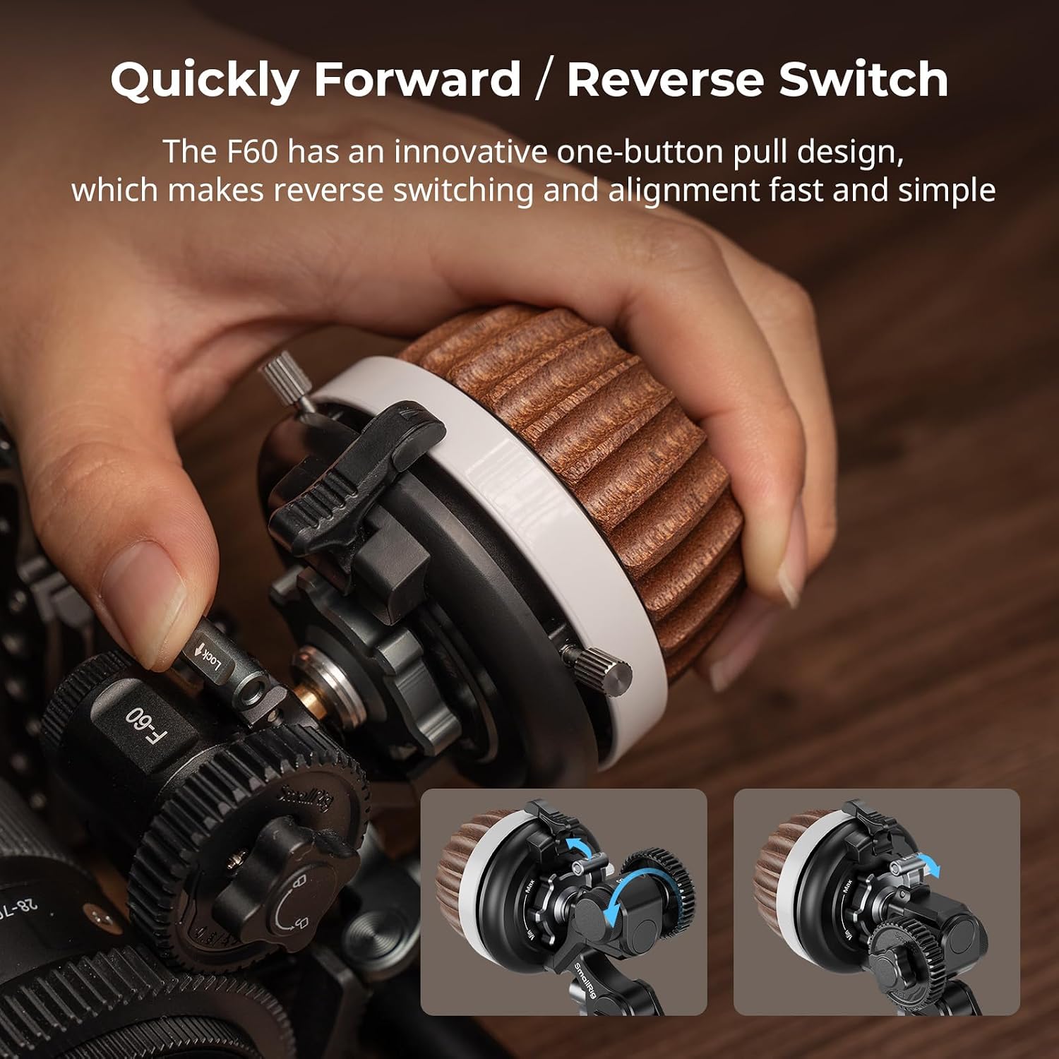 SmallRig F60 Modular Follow Focus with A/B Stops, Allows Wide-Range (0.6kgf-1.8kgf) Stepless Damping Adjustment, with 15mm Rod Clamp and Snap-on Gear Ring Belt for DLSRs and Mirrorless Camera