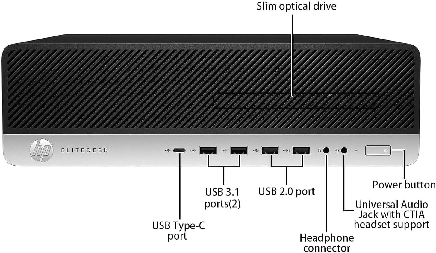 HP EliteDesk 800 G3 SFF Desktop Computer with 21.5'' FHD Monitor Bundle PC Set, Intel Core i5-6500 3.2GHz, 8GB RAM, 256GB SSD, Keyboard & Mouse, WiFi, Windows 11 Pro, Black (Renewed)