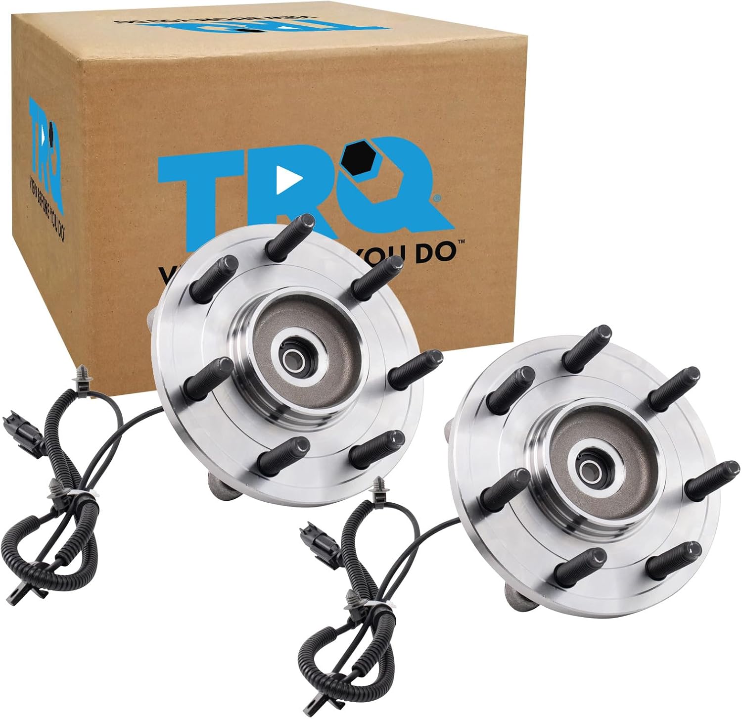TRQ Front Left and Right Wheel Bearing and Hub Assembly Set 2 Piece Compatible with 2010-2012 Ford F-150 AWD with 7 Lug Wheels 2011-2014 F-150 4WD with 7 Lug Wheels