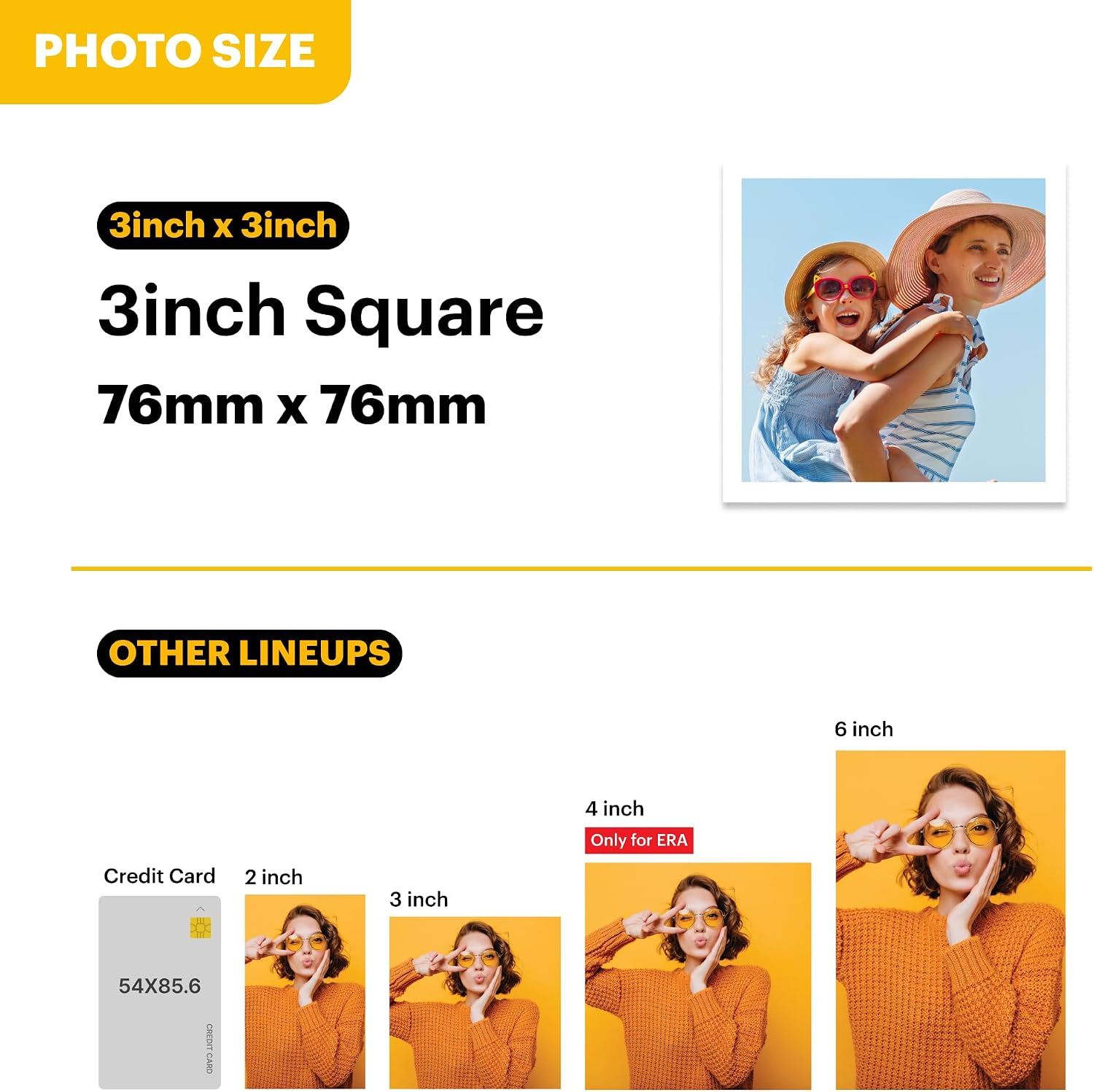 KODAK Mini Shot 3 ERA 4PASS 2-in-1 Instant Camera and Photo Printer (Yellow, Camera + Initial 8 Sheets + 60 Sheets)