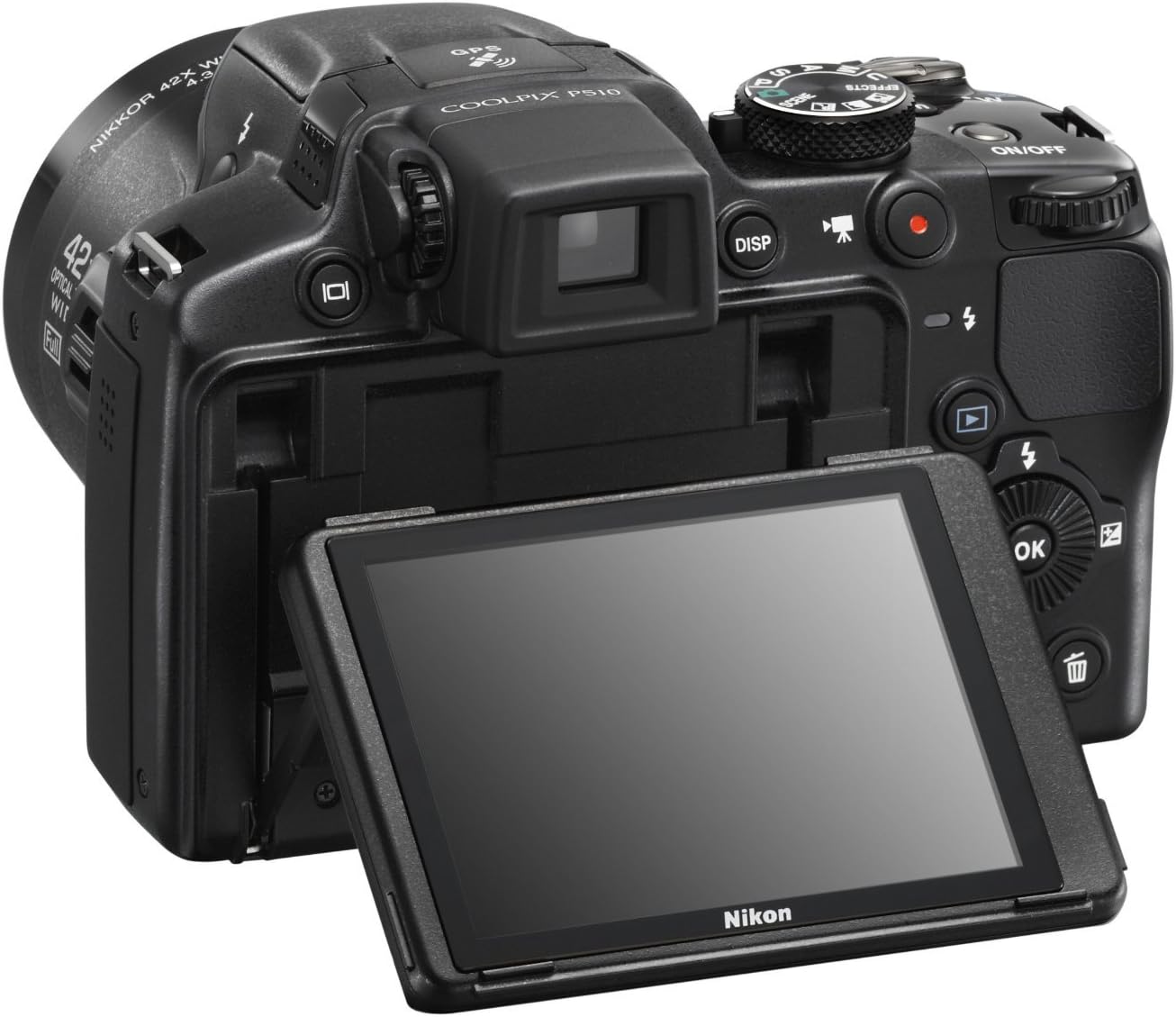 Nikon COOLPIX P510 16.1 MP CMOS Digital Camera with 42x Zoom NIKKOR ED Glass Lens and GPS Record Location (Black) (OLD MODEL)