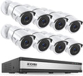 ZOSI 16 Channel Wired Security Camera System,8 x 1080P Outdoor Metal CCTV Cameras with Audio,AI Person/Vehicle Detection,120ft Night Vision,H.265+ 16CH DVR for Business & Home(No Hard Drive)