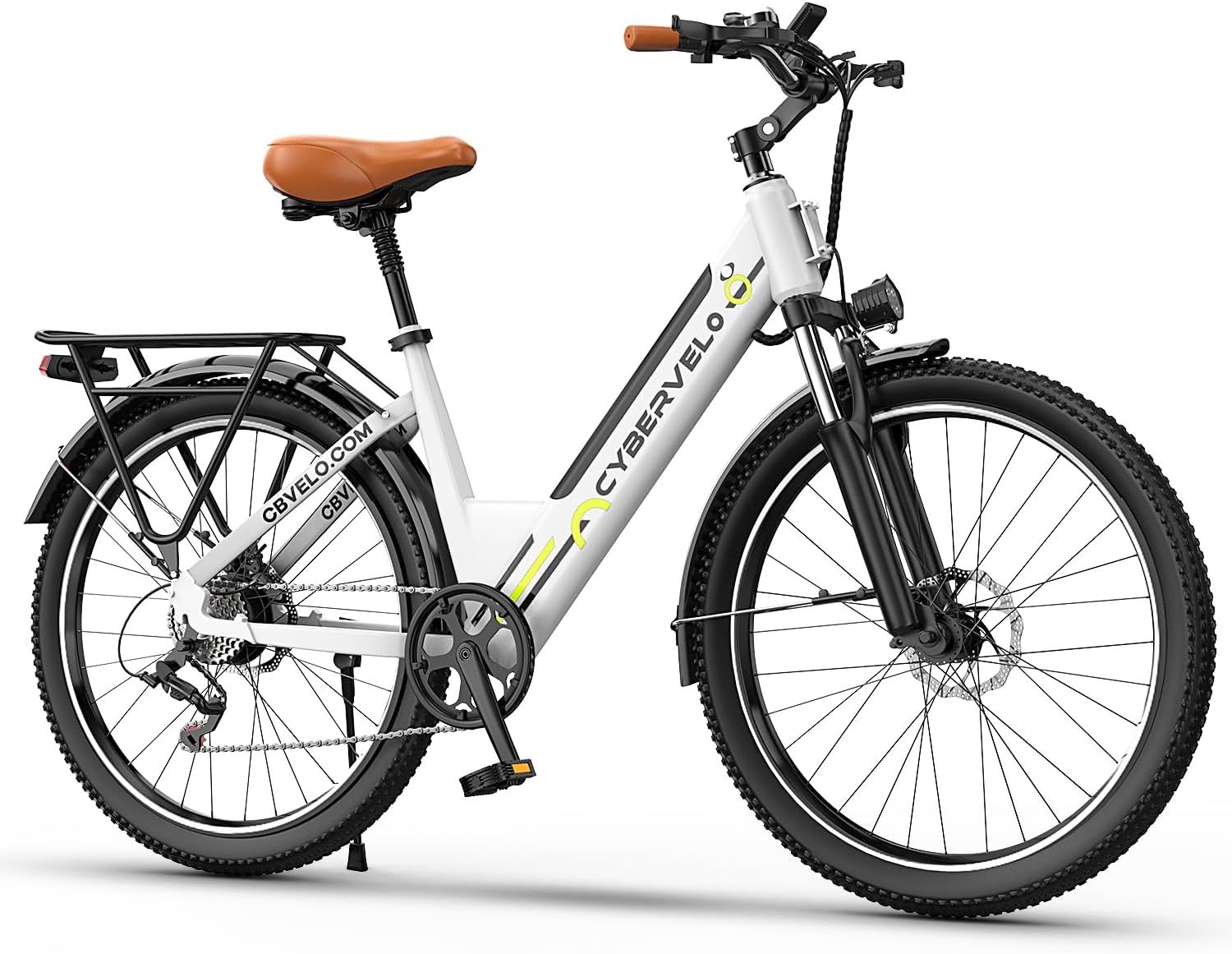 1000 Peak Electric Bike for Adults,up 80 Miles Removable Battery Ebike, 26' Electric E Bike with 7-Speed,Adult Electric Bicycles for Commute Beach Snow White Womens All Terrain