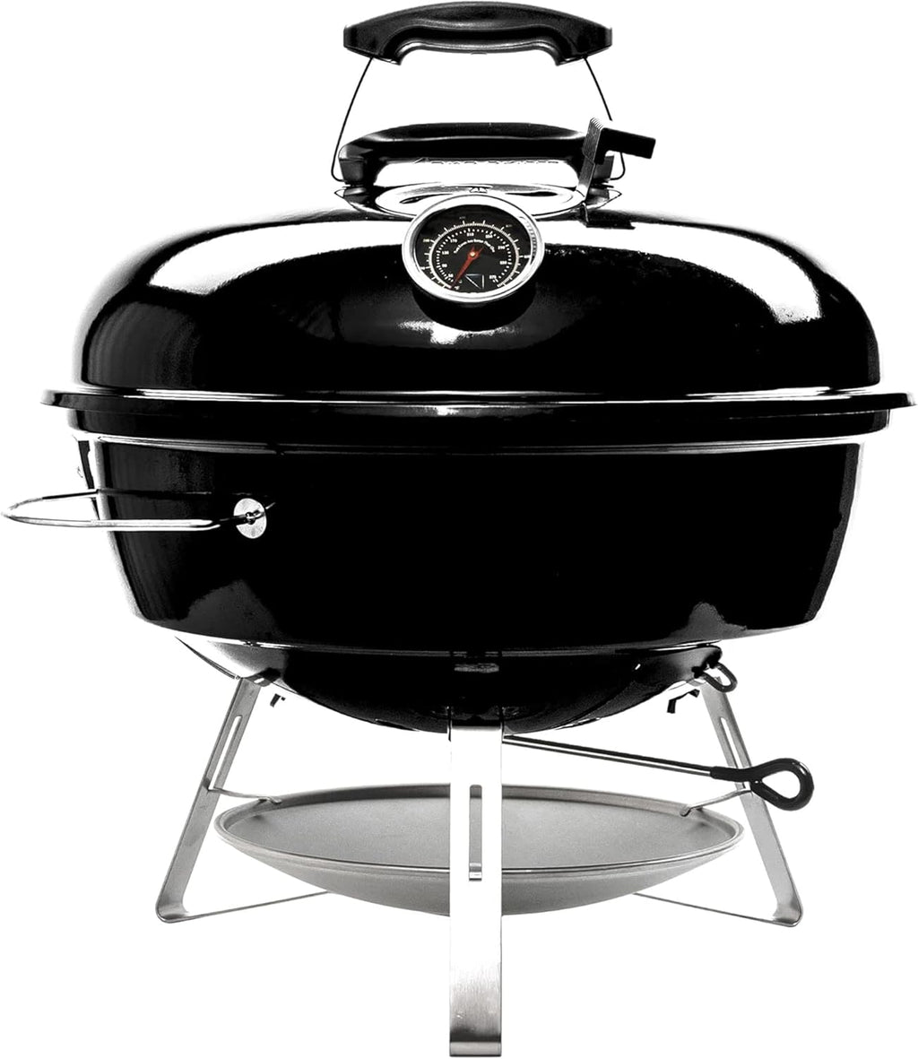 SnS Grills Slow 'N Sear Travel Kettle, 2-Zone Cook Charcoal Basket and Easy Spin 18' Grate - Portable Charcoal Grill for BBQ Cooking - Travel Kettle 18'