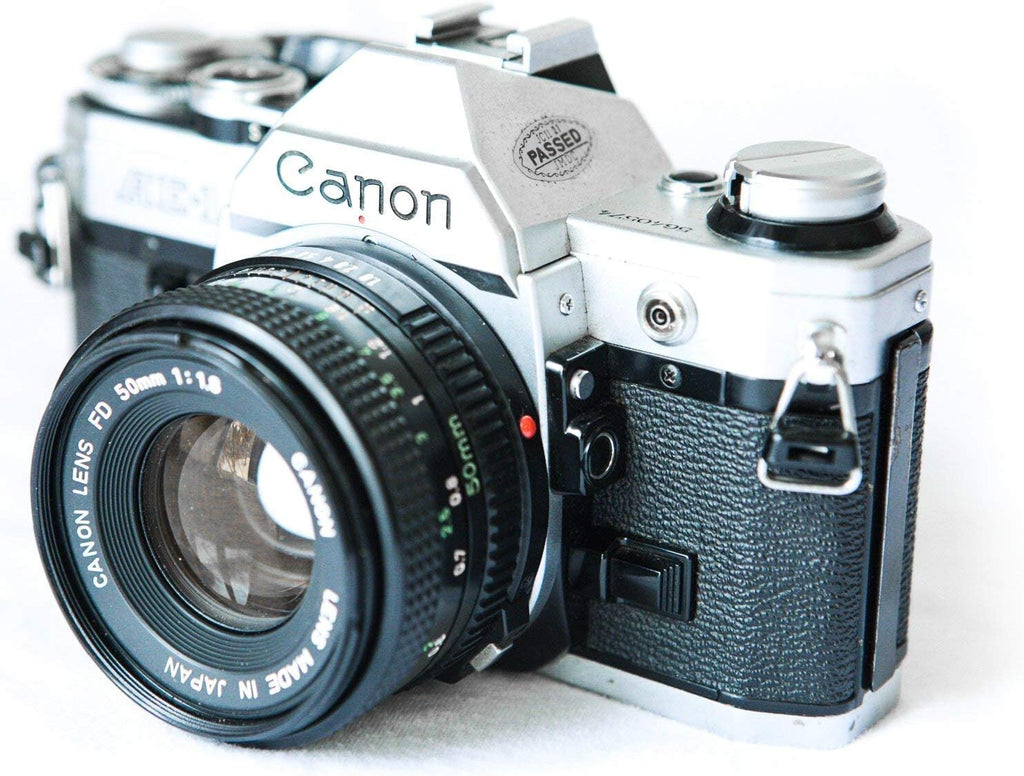 Vintage Canon AE-1 35mm SLR Camera with 50mm 1:1.8 Lens (Renewed)