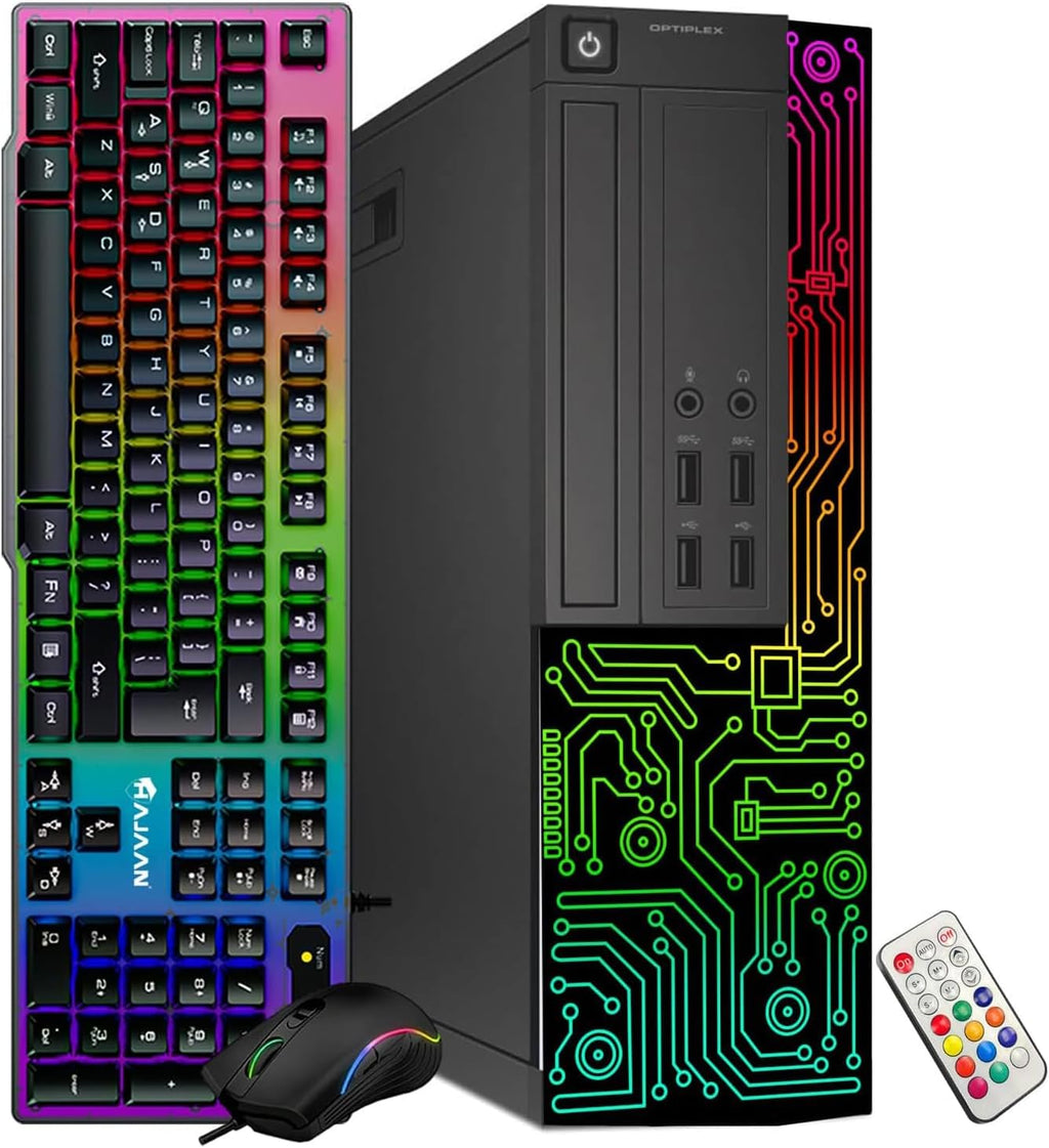 Dell Gaming OptiPlex Desktop RGB Computer PC, Intel Core i7, GeForce GT 1030, 16GB RAM, 512GB SSD, 27 Inch FHD Monitor, RGB Keyboard & Mouse, WiFi, Windows 11 Pro (Renewed)