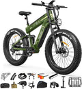 FREESKY 2026 Alaska Pro Dual Battery 48V 45AH 200 Miles 40MPH Electric Bike for Adult, 4000W High-Torque Motor Long Range Fat Tire Ebike, 26' Full Suspension Mountain E Bike, UL 2849 Certified by TÜV