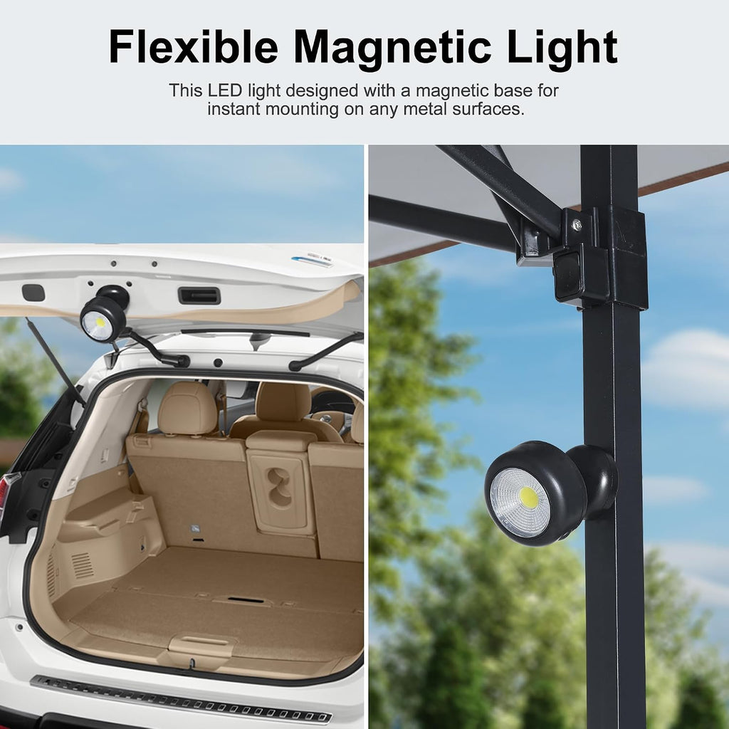 ABCCANOPY 8x5 Pop Up Grill Gazebo - Outdoor BBQ Canopy with Shelf & Sidewall, Portable Barbeque Shelter with 2 Magnetic LED Lights, Carry Bag for Patio Garden Events Picnic Grilling, Brown