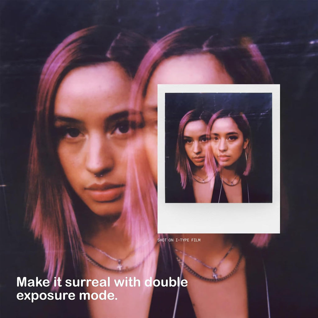 Polaroid Now+ 3rd Generation i-Type Instant Camera + 8 i-Type Color Film Bundle, Bluetooth Connected App Controlled, Black, Polaroid Camera Bundle with a Lumintrail Lens Cleaning Cloth