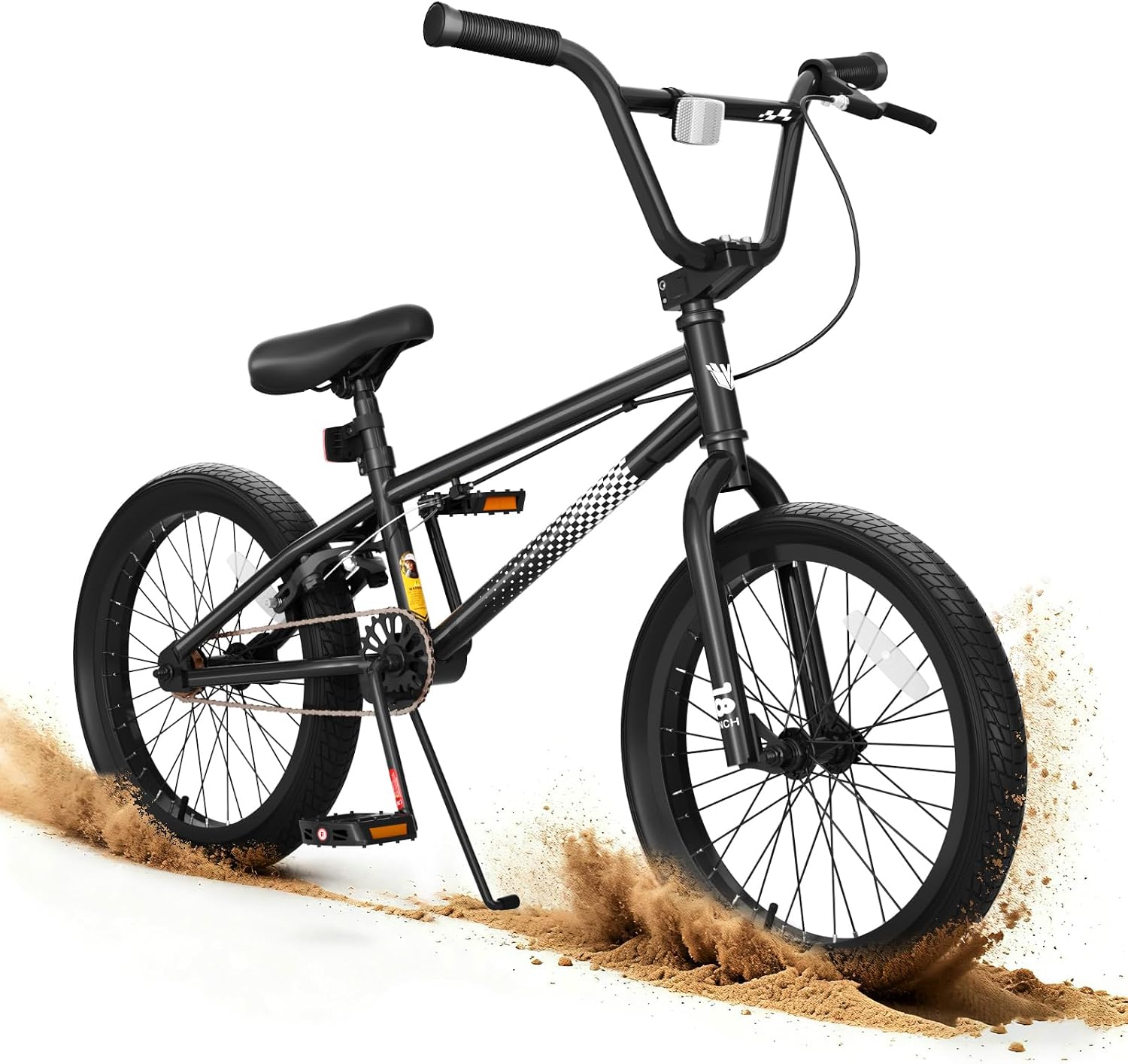 KORIMEFA Freestyle BMX Bike 18 20 inch Kids Boys Trick Bicycle for 7-12 Years Old, Hi-Ten Steel Frame, Beginner-Level to Advanced Riders
