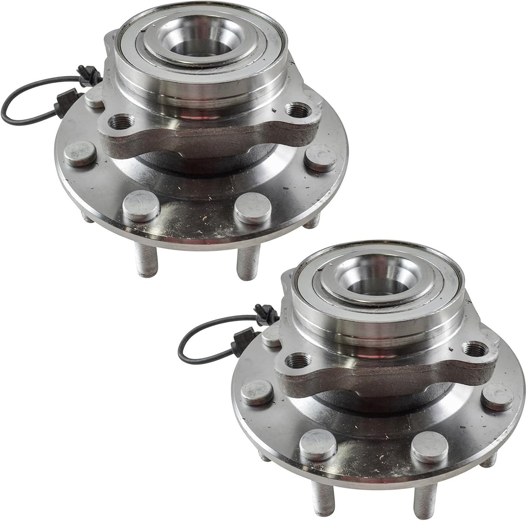 TRQ 2 Piece Front Wheel Bearing & Hub Assembly Set Compatible with 2001-2006 Chevrolet Silverado 3500 2007 Silverado 3500 Classic GMC Sierra 3500 Sierra 3500 Classic