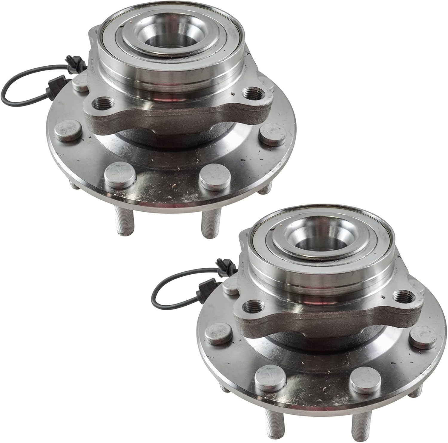 TRQ 2 Piece Front Wheel Bearing & Hub Assembly Set Compatible with 2001-2006 Chevrolet Silverado 3500 2007 Silverado 3500 Classic GMC Sierra 3500 Sierra 3500 Classic
