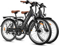 WINDHORSE 26' Electric Bike for Adults 20MPH & 30-50 Miles Range, Shimano 7-Speed, 468WH Removable Battery Commuter Ebike with 750W Peak Motor, Front Suspension, Rear Rack, Fenders, UL2849 Certified