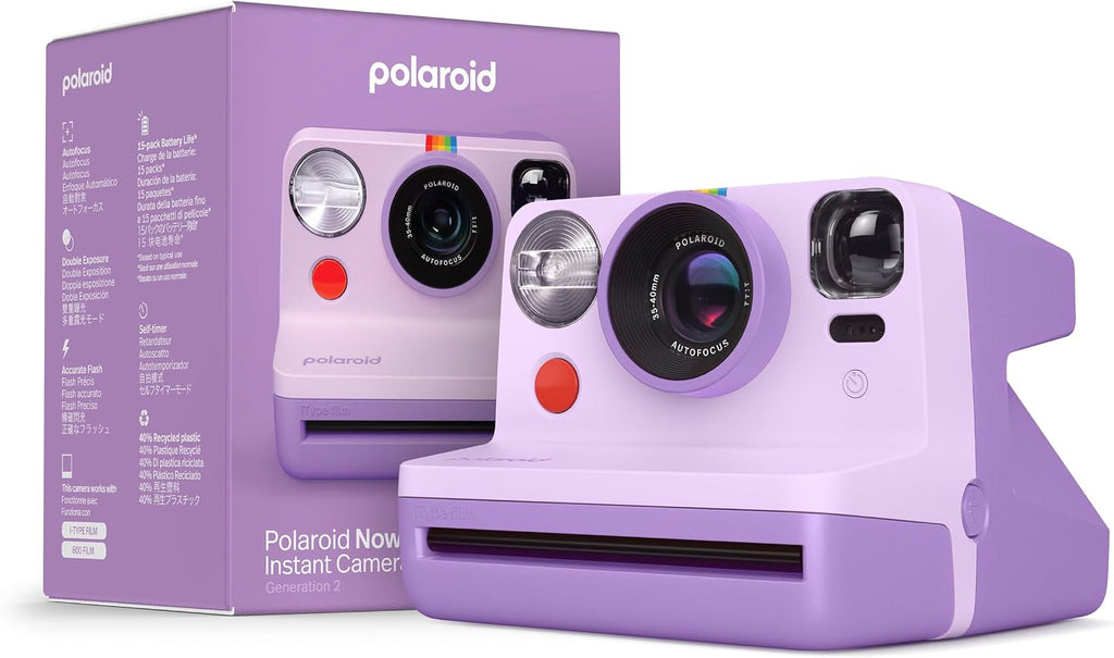 Polaroid Now 2nd Generation I-Type Instant Film Camera - Purple (9149)