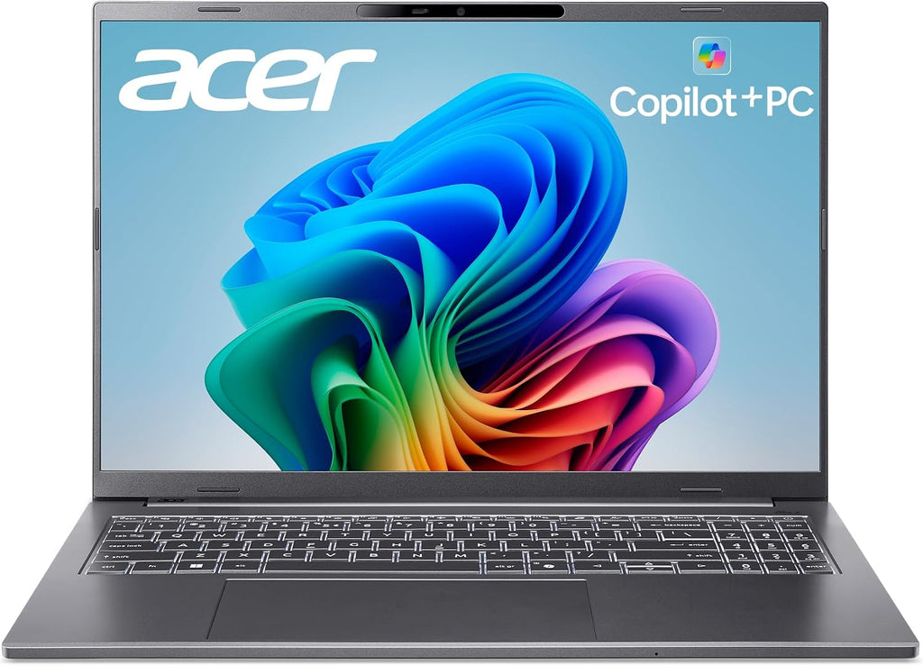 acer Aspire 16 AI Copilot+ PC | 16' WUXGA 120Hz Multi-Touch Display | Snapdragon X X1-26-100 | NPU: 45 Tops - GPU: Up to 1.7 TFLOPs | 16GB LPDDR5X | 512GB PCIe Gen 4 SSD | Wi-Fi 7 | A16-11MT-X669