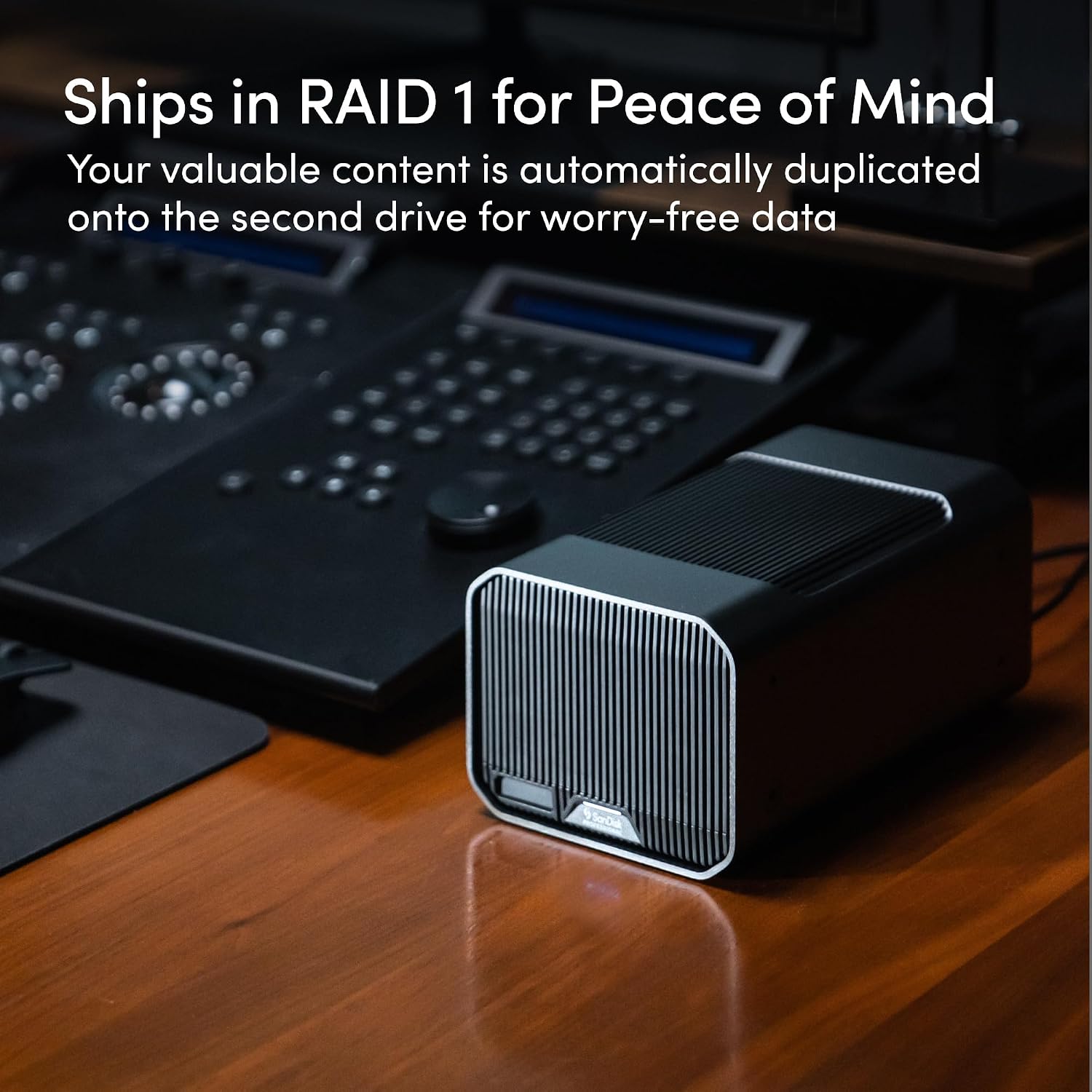 SanDisk Professional 12TB G-RAID Mirror - External HDD, RAID with Redundancy, Thunderbolt 3, USB (10Gbps), 7200RPM Ultrastar Hard Drive, Up to 250MB/s Read in RAID 1 - SDPHH2H-012T-NBAAD