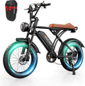 Movcan V60/V60 Pro Electric Bike, 48V 15.6/18.2Ah Removable Battery 20' Fat Tire Electric Bike, 1000/1500W Motor 30/33MPH Top Speed Electric Motorcycle, for Commute/Offroad/School/Rain/Snow Riding.