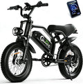 ADISTAR 16' Electric Bike for Adults/Teens, Peak 1500W & 65 Miles Long Range, 48V 15.6Ah Battery, Up to 28Mph, Full Suspension Fat Tire All-Terrain EBike on Mountains,Snow,Sand,Black