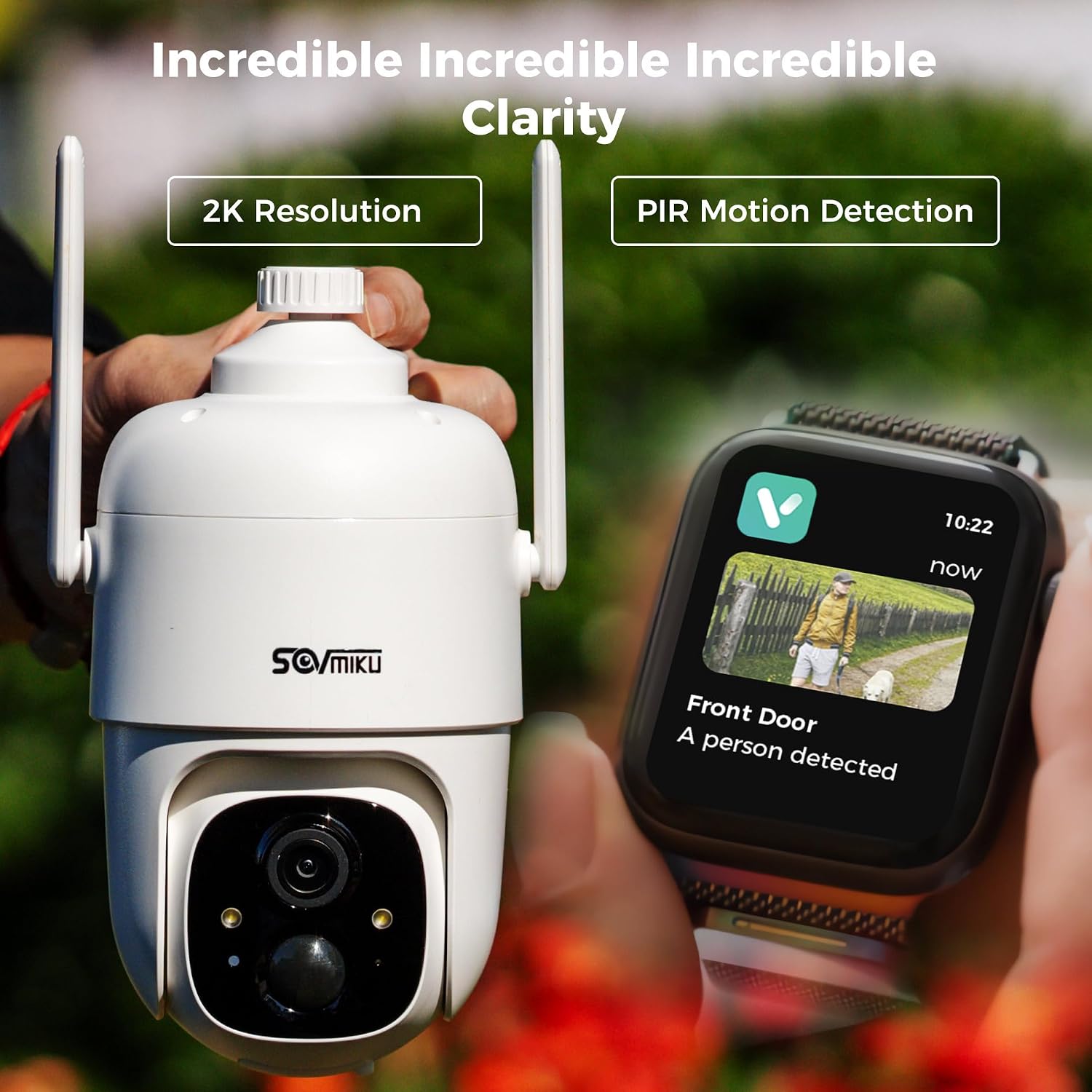 Vicohome 4CQ1 AI 2K Solar Security Camera Wireless Outdoor, Battery Powered,Two Way Audio,Motion Detection, 360° View,Easy to Setup,Color Night Vision,Audible Flashlight Siren,180 Days Care Plan