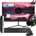 HP EliteDesk 800 G3 Mini Business Desktop Computer with 27' FHD Monitor Bundle PC Set and Earphones, Intel Core i7-6700, 16GB DDR4, 512GB SSD, DP, Keyboard & Mouse, WiFi, Windows 11 Pro (Renewed)