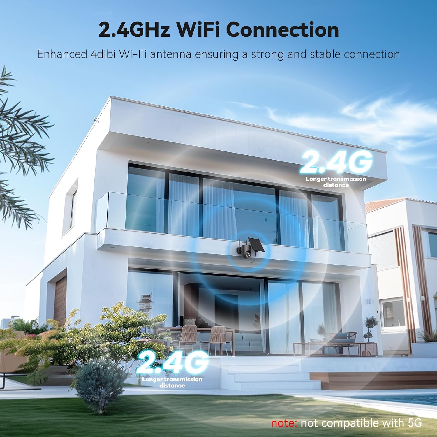ELYSOO Solar Security Camera Wireless Outdoor, 2K Color Night Vision, 360°View Outdoor Camera Wireless, Instant Alerts, Remote, 2.4GHz Wi-Fi, 4pack