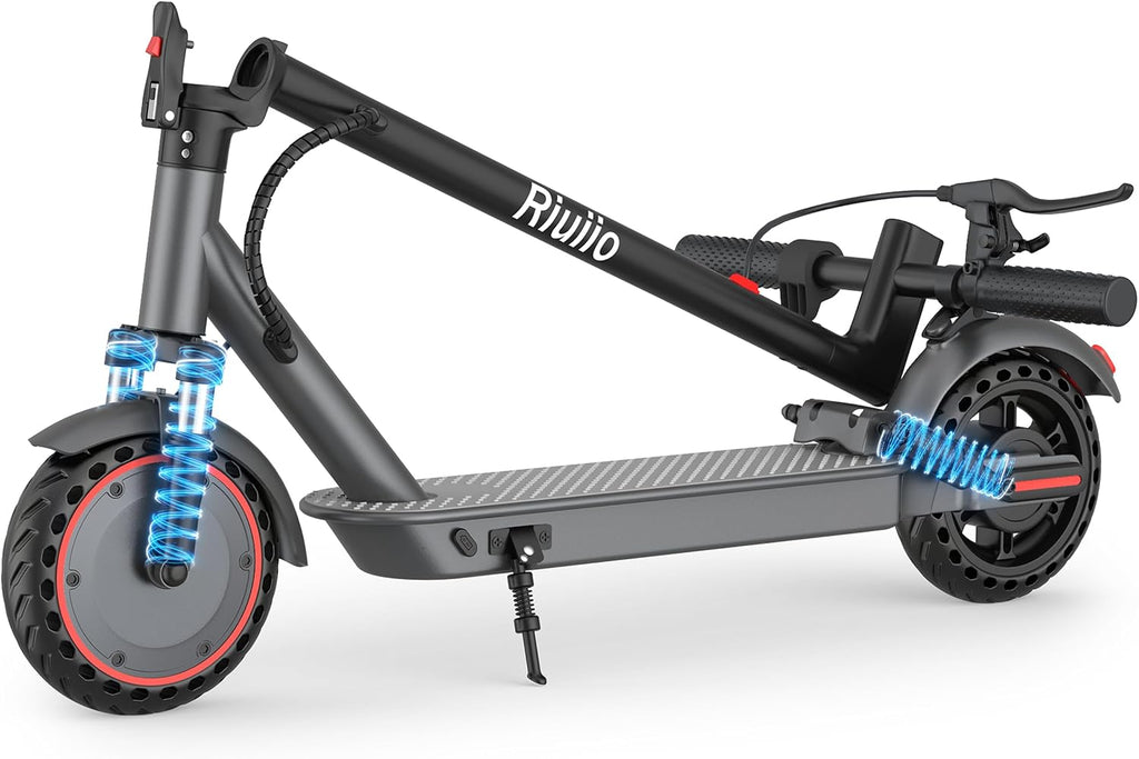 Electric Scooter, 350W-500W Motor, 19 MPH to 22MPH, 15-41 Miles Range, Dual Suspension, Dual Braking, App Control, Foldable Commuter E Scooter for Adults and Teens