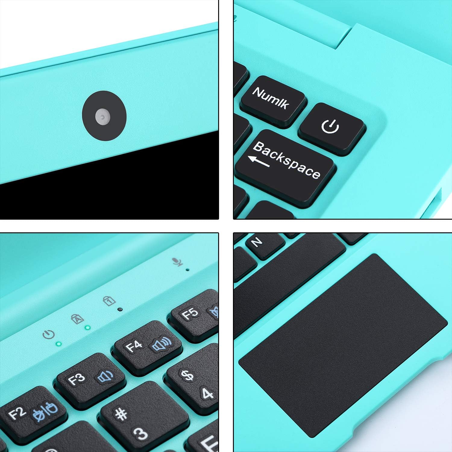 Windows 10 Computer Laptop Mini 10 Inch 32GB Ultra Thin and Light Netbook Quad Core CPU PC HDMI WiFi USB YouTube (Blue)