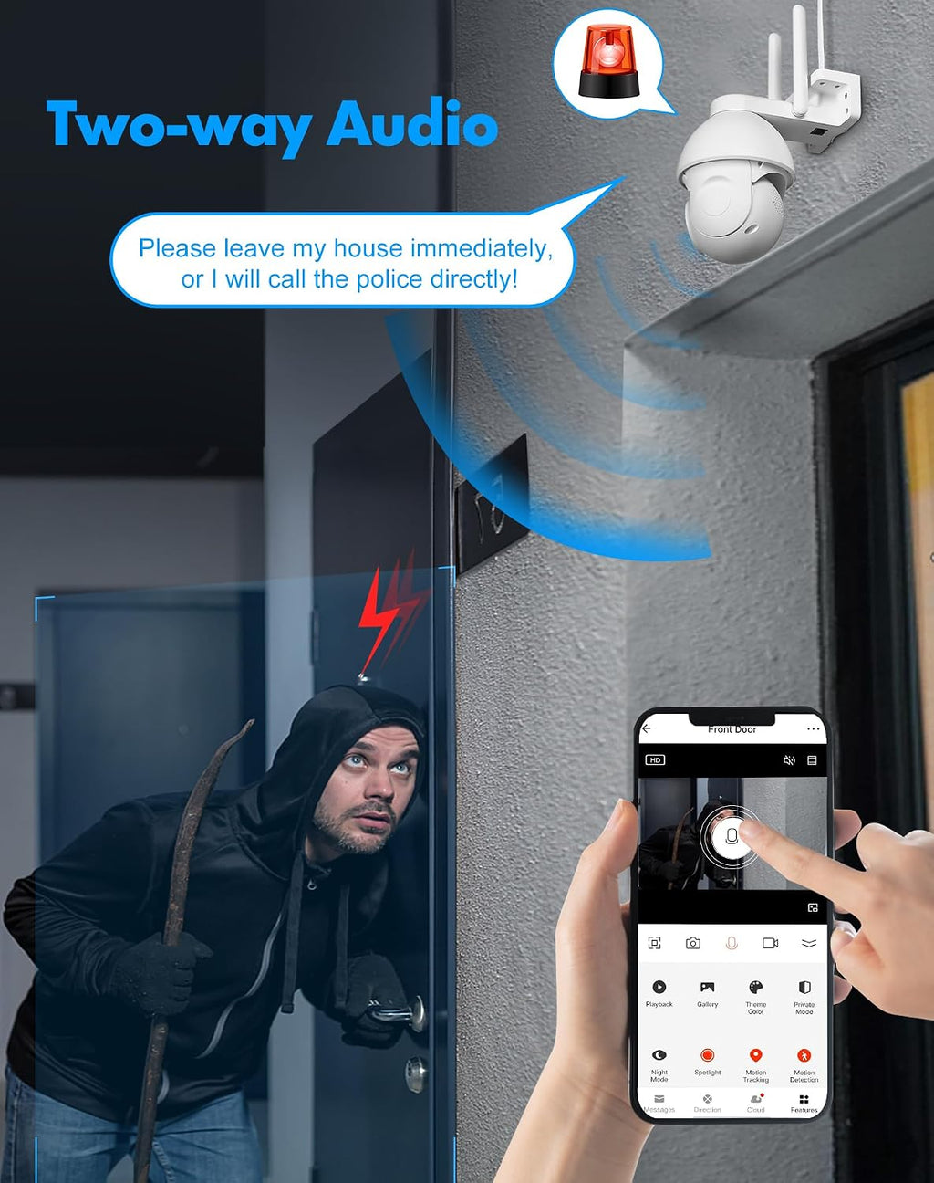 LaView 8MP Security Camera Outdoor Wired Starlight Color Night Vision,4K Cameras for Home Security AI Human Detection & Auto Tracking, IP65 Outdoor Camera 2-Way Audio, US Cloud, Compatible with Alexa